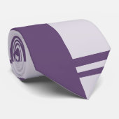 紫、グレーストライプのタイ ネクタイ (ロール)