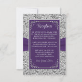 紫、グレーラブハートウェディングレセプションカード 出欠カード (裏面)