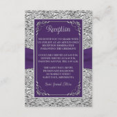 紫、グレーラブハートウェディングレセプションカード 出欠カード (裏面)