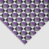 紫、グレー、黒と白の四角形とダイヤモンド 薄葉紙 (詳細)