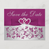 紫、シルバーグレーフローラ日付はがきを保存 案内ポストカード (正面)