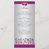 紫、シルバーグレーフローラ、ハートメニューカード メニュー (裏面)