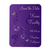 紫、シルバーバタフライ救フローラデイト磁石 マグネット (縦)