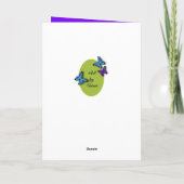 紫、ストライプ花、蝶 |第90回叔母 カード (裏面)