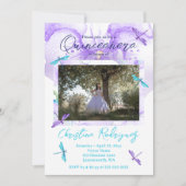 紫、ターコイズ蘭、トンフライキンセアニェラ 招待状 (正面)