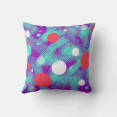紫、ターコイズ、サンゴ抽象芸術装飾用クッション クッション (裏面)