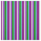 紫、ターコイズ、緑、蘭と黄色の線 ファブリック (見本)