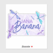 紫、ターコイズ、青いトンボのステッカスタムカー シール (シート)