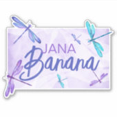 紫、ターコイズ、青いトンボのステッカスタムカー シール (正面)