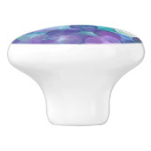 紫、ティール（緑がかった色）、およびターコイズバブル《写真》ぼけ味 セラミックノブ (側面)