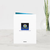 紫、ティール(緑がかった色)フローラ、ハートサンキューカード サンキューカード (裏面)