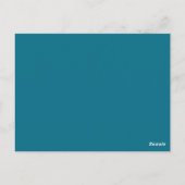 紫、ティール（緑がかった色）フローラ、ハート表名カード ポストカード (裏面)