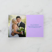 紫、ティール（緑がかった色）フローラ、ハートPHOTOサンキューカード サンキューカード (内部)