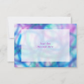 紫、ティール(緑がかった色)、青の感謝メッセージ サンキューカード (裏面)