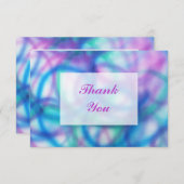 紫、ティール(緑がかった色)、青の感謝メッセージ サンキューカード (正面/裏面)