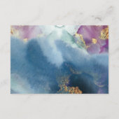 紫、ティール（緑がかった色）、青の水の色の披露宴詳細 エンクロージャーカード (裏面)