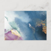 紫、ティール(緑がかった色)、青の水結婚色の儀式 エンクロージャーカード (裏面)