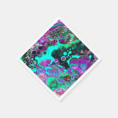 紫、ティール（緑がかった色）、青、黒のカラフル抽象芸術流体 スタンダードカクテルナプキン (角)