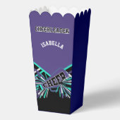 紫、ティール(緑がかった色)、黒のチアリーダー フェイバーボックス (裏面)