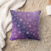 紫、トナカイ、星、星、スノーフレーク、クリスマス クッション (ブランケット)