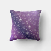 紫、トナカイ、星、星、スノーフレーク、クリスマス クッション (裏面)