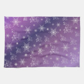 紫,トナカイ,星,星,雪の結晶,クリスマス キッチンタオル (横)