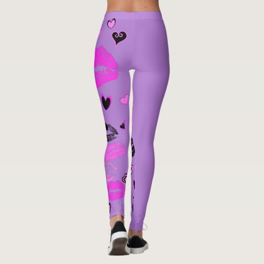 紫(ハートと唇) レギンス (裏面)