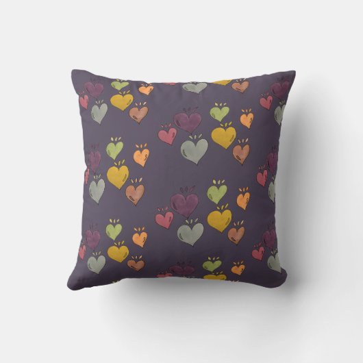 紫(ハート) クッション (裏面)