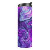 紫、パーソナライズされた青、ピンクの大理石の流体アート タンブラー (回転左)