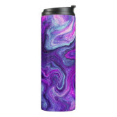 紫、パーソナライズされた青、ピンクの大理石の流体アート タンブラー (回転左)