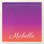 紫、ピンクおよびオレンジ色のグラデーショングラデーション ガラスコースター<br><div class="desc">紫、ピンクおよびオレンジ色のグラデーショングラデーション</div>