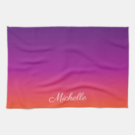 紫、ピンクおよびオレンジ色のグラデーショングラデーション キッチンタオル