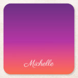 紫、ピンクおよびオレンジ色のグラデーショングラデーション スクエアペーパーコースター<br><div class="desc">紫、ピンクおよびオレンジ色のグラデーショングラデーション</div>