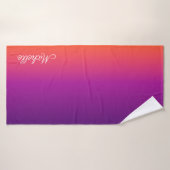 紫、ピンクおよびオレンジ色のグラデーショングラデーション バスタオル (バスタオル)