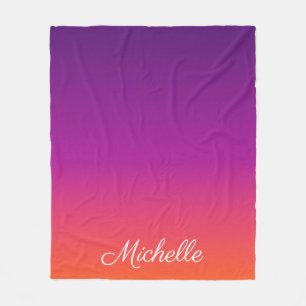 紫、ピンクおよびオレンジ色のグラデーショングラデーション フリースブランケット
