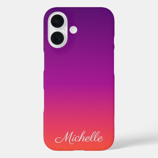 紫、ピンクおよびオレンジ色のグラデーショングラデーション Case-Mate iPhoneケース (裏面)