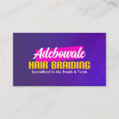 紫、ピンクのアフリカの髪と私たちQRコードを接続 名刺 (裏面)