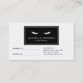 紫/ピンクのグリッター付き睫毛サロン紹介 紹介カード (裏面)