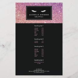 紫/ピンクのグリッター付き睫毛 チラシ