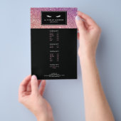 紫/ピンクのグリッター付き睫毛 チラシ (ハンドル)