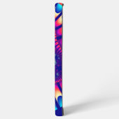 紫、ピンクカラフルおよびライトブルーのフラクタル SAMSUNG GALAXYケース (左側面)