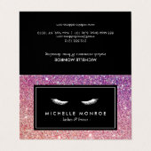 紫/ピンクグリッターサロンアフターケア 名刺 (外部フラット)