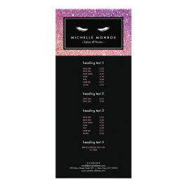 紫/ピンクグリッターラックカード付き睫毛 ラックカード