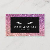 紫/ピンクグリッター名刺つき 名刺 (正面)