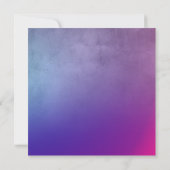 紫、ピンク、および青の延期結婚の更新カード 招待状 (裏面)