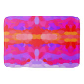 紫、ピンク、オレンジの絞り染めバスマット バスマット (正面)