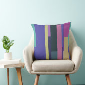 紫、ピンク、グレーの抽象芸術ストライプ クッション (椅子)