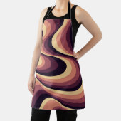 紫、ピンク、ベージュの抽象芸術旋回デザイン エプロン (インサイチュ)