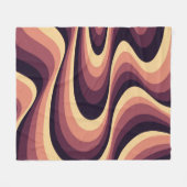 紫、ピンク、ベージュの抽象芸術旋回デザイン フリースブランケット (正面(横))