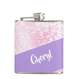 紫、ピンク、白のグラデーショングリッター フラスク